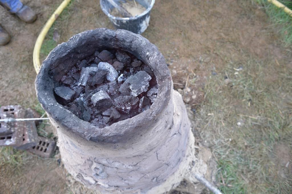 a loaded furnace